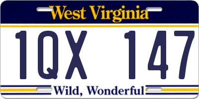 WV license plate 1QX147