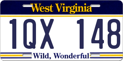 WV license plate 1QX148