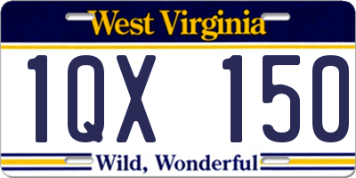 WV license plate 1QX150