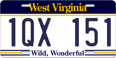 WV license plate 1QX151