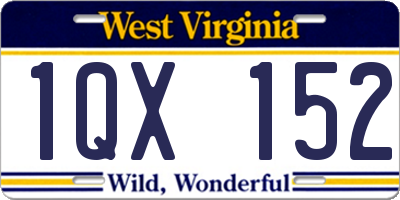 WV license plate 1QX152