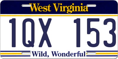 WV license plate 1QX153