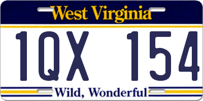 WV license plate 1QX154