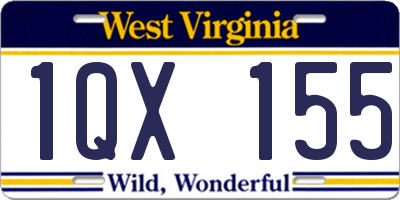 WV license plate 1QX155
