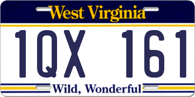 WV license plate 1QX161
