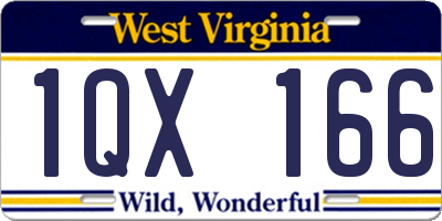 WV license plate 1QX166