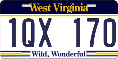 WV license plate 1QX170