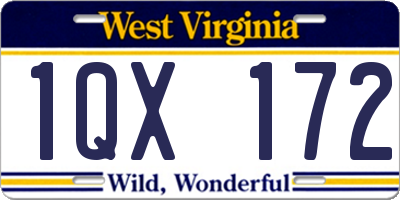 WV license plate 1QX172