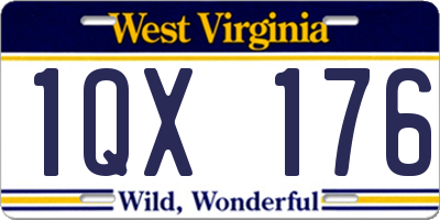 WV license plate 1QX176