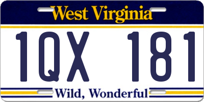 WV license plate 1QX181