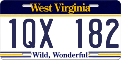 WV license plate 1QX182