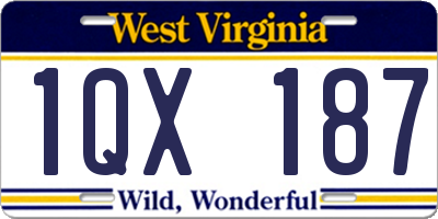WV license plate 1QX187
