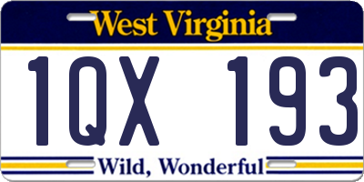 WV license plate 1QX193