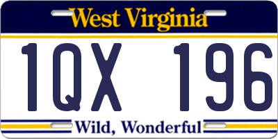 WV license plate 1QX196