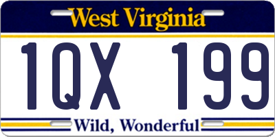 WV license plate 1QX199