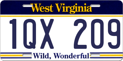 WV license plate 1QX209