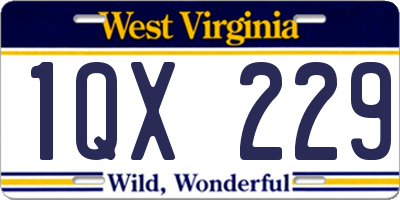 WV license plate 1QX229