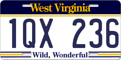 WV license plate 1QX236