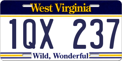 WV license plate 1QX237