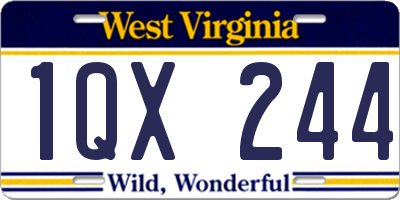 WV license plate 1QX244