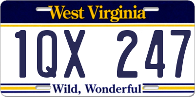 WV license plate 1QX247