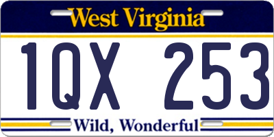 WV license plate 1QX253