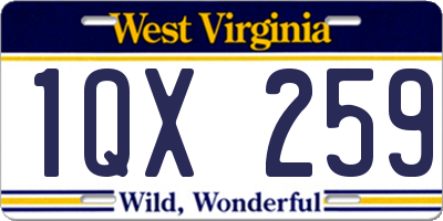 WV license plate 1QX259