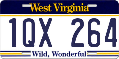 WV license plate 1QX264