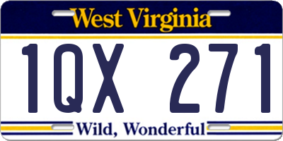 WV license plate 1QX271