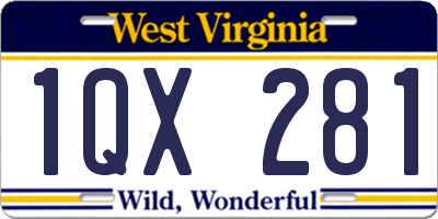 WV license plate 1QX281