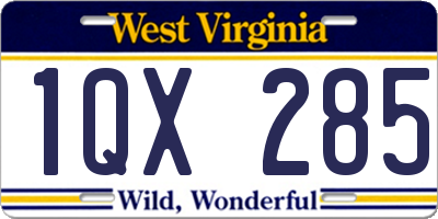 WV license plate 1QX285