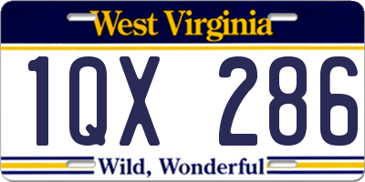 WV license plate 1QX286