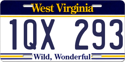 WV license plate 1QX293