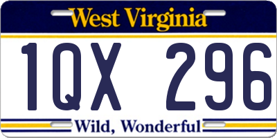 WV license plate 1QX296