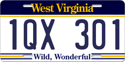 WV license plate 1QX301
