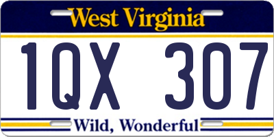 WV license plate 1QX307