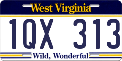 WV license plate 1QX313