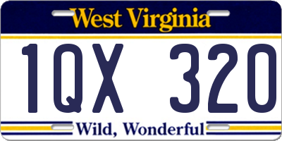 WV license plate 1QX320