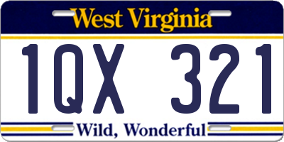 WV license plate 1QX321