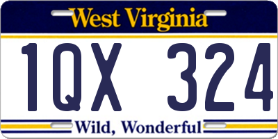 WV license plate 1QX324