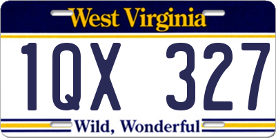 WV license plate 1QX327