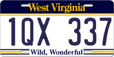 WV license plate 1QX337