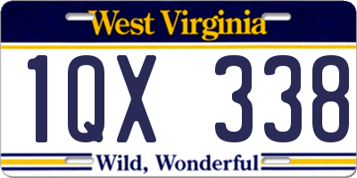 WV license plate 1QX338