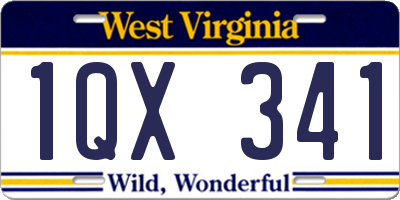 WV license plate 1QX341