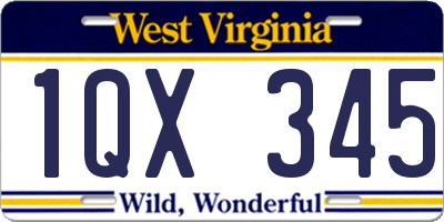 WV license plate 1QX345