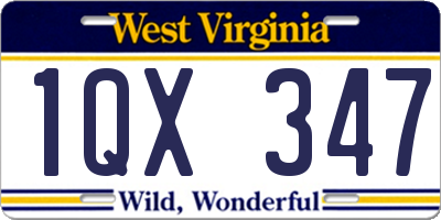 WV license plate 1QX347