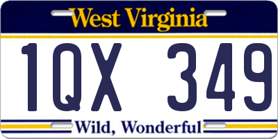 WV license plate 1QX349