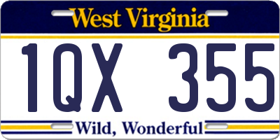 WV license plate 1QX355