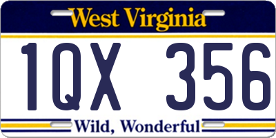 WV license plate 1QX356