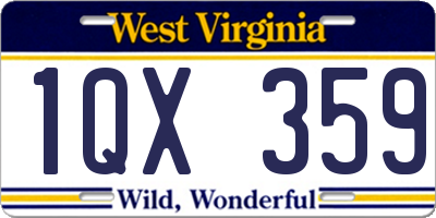 WV license plate 1QX359